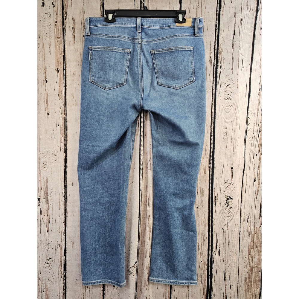 Paige Cindy Straight Leg Jeans Womens 31 Blue Distressed High Rise Speak Easy - Picture 2 of 7